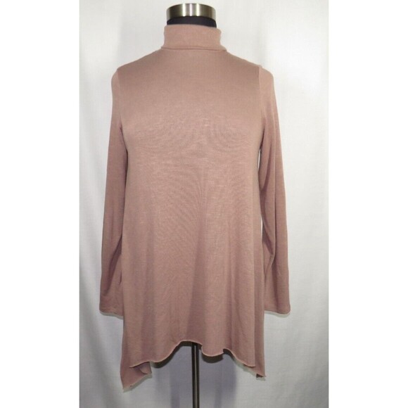 Torrid Tan Lightweight Knit Long Sleeve Sharkbite Turtleneck Tunic Top Plus 2X - Picture 4 of 15